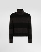 Dolce & Gabbana Wool Blend Striped Turtleneck Sweater