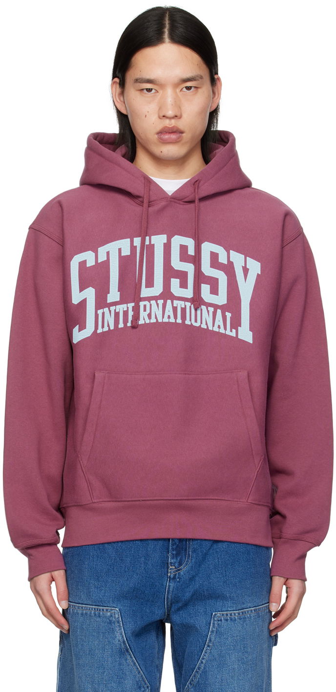 Mikina Stüssy Pink 'International' Hoodie Ružová | 1925003, 0
