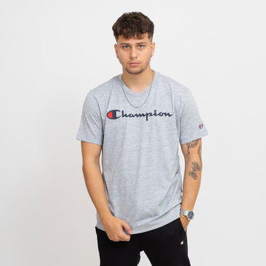 Tričko Champion Script Logo Crewneck T-Shirt Šedá | 219206-EM021, 0