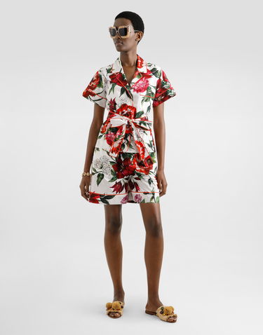 Košeľa Dolce & Gabbana Dolce & Gabbana Flower-Print Poplin Vanity Shirt Biela | F5G67THS5TQHA5PB, 1