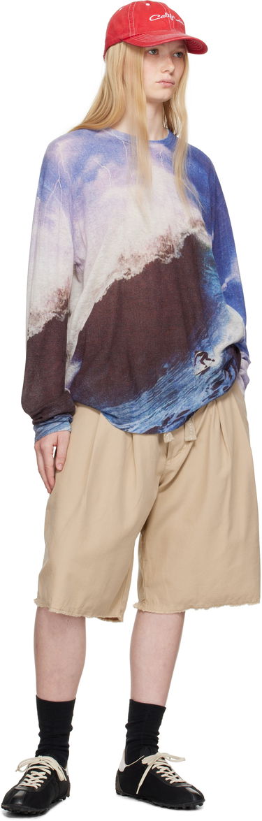 Sveter ERL ERL Wave Print Knit Sweater Modrá | ERL10N013, 3