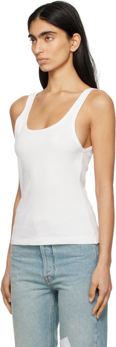 Tielko Maison Margiela MM6 Maison Margiela Cotton Ribbed Tank Top Biela | S52NL0070 M20054, 3
