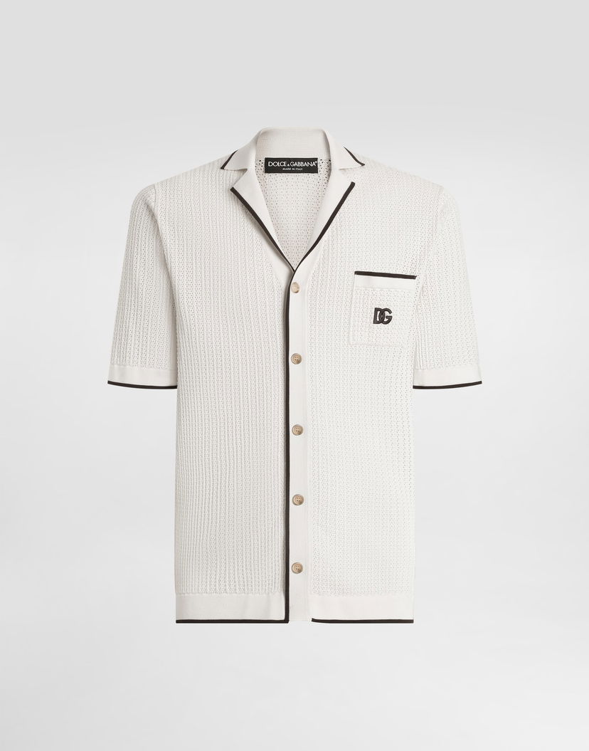 Polo tričko Dolce & Gabbana Dolce & Gabbana Knitted Polo Shirt Biela | GXVC3ZJBCH1M2826