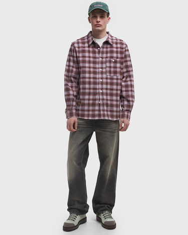 Košeľa Butter Goods Plaid Flannel Shirt with Patch Fialová | P23409, 2