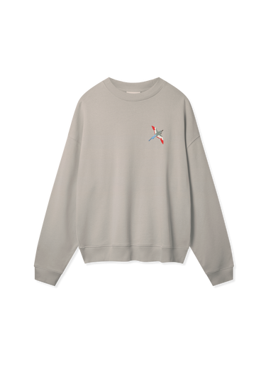 Mikina AXEL ARIGATO Micro Bee Bird Embroidered Crewneck Sweatshirt Béžová | A3457006, 0