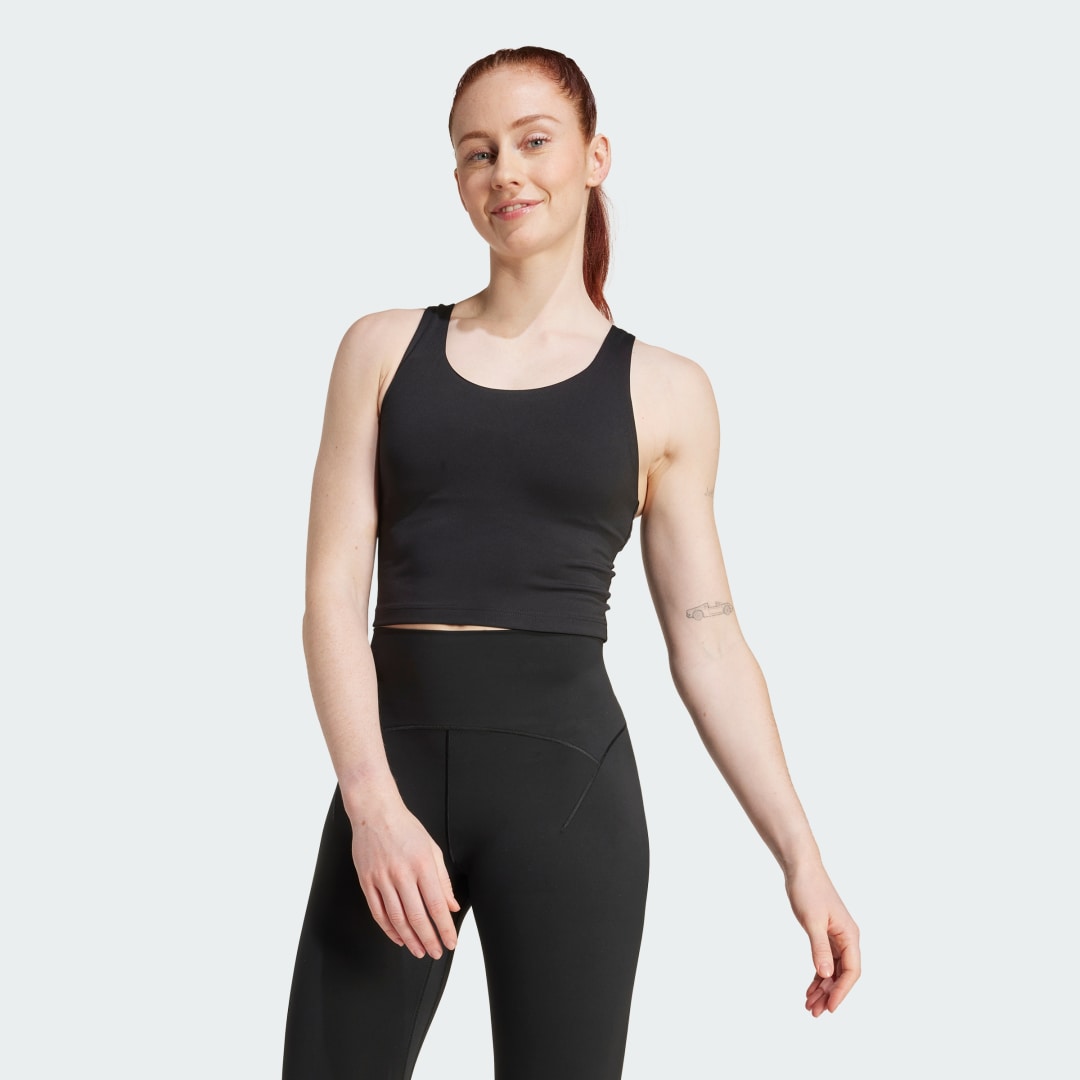 Tielko adidas Performance All Me Medium Support Tank Top Čierna | JL5523, 0