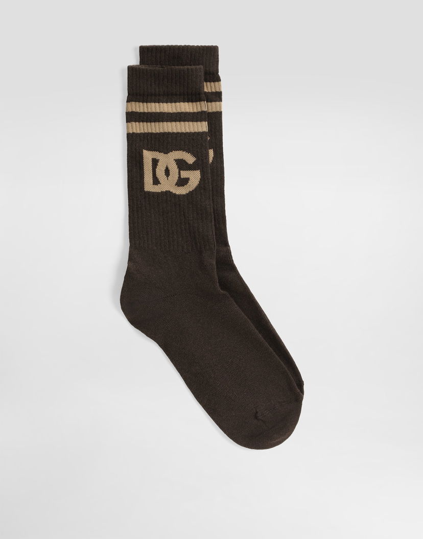 Ponožky Dolce & Gabbana Dolce & Gabbana DG Logo Socks Hnedá | GXS80TJFMLAM9494