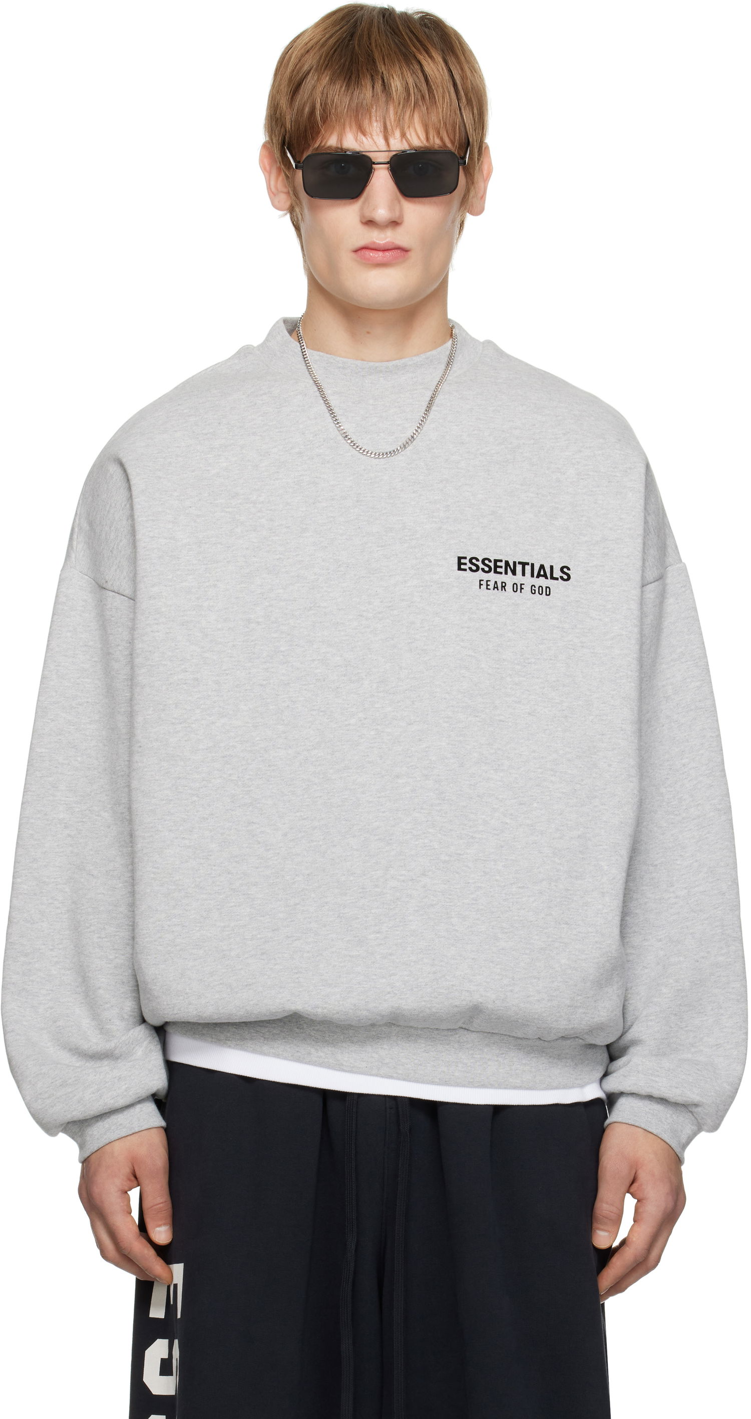 Sveter Fear of God Fear of God ESSENTIALS Fleece Crewneck Sweatshirt Šedá | 192HO246268F, 0