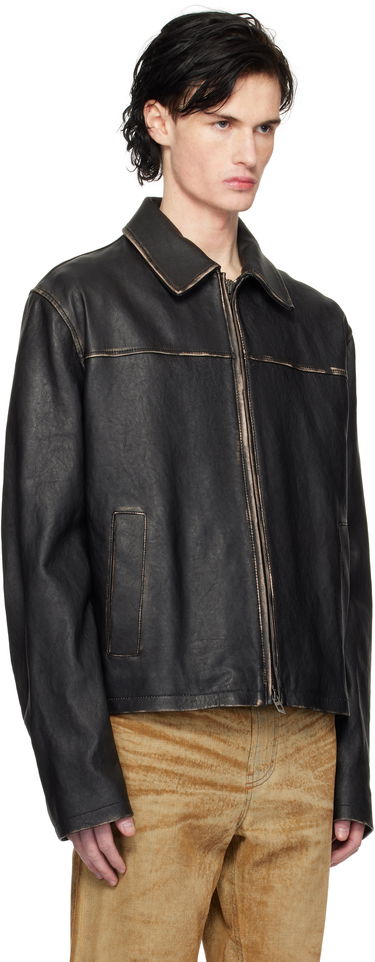 Bomber bunda Diesel L-Blixia Black Leather Jacket Čierna | A14324-0PITR-9XX, 1