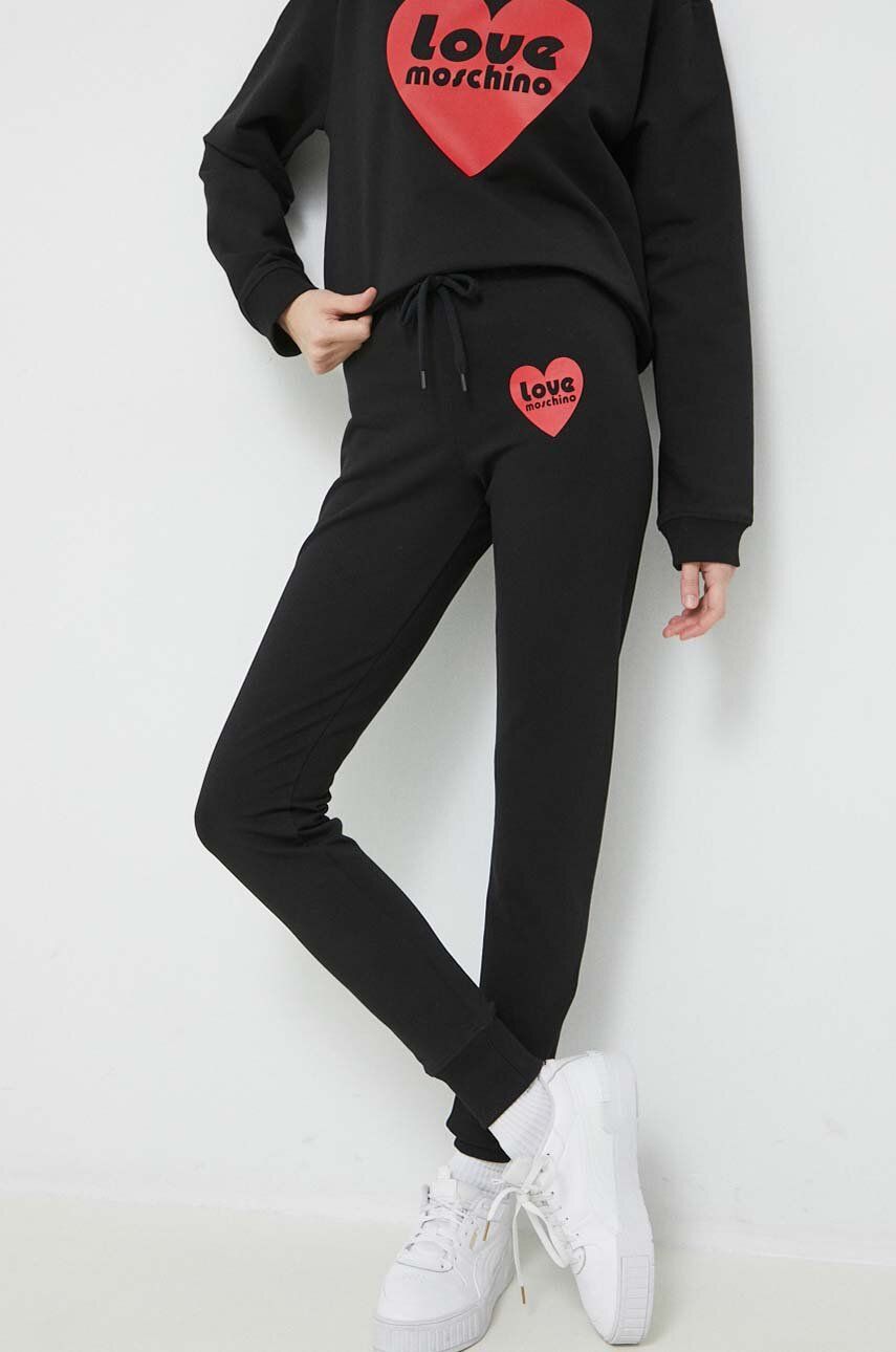 Tepláky Moschino Sweatpants Love Čierna | W.1.424.29.E.2246, 0