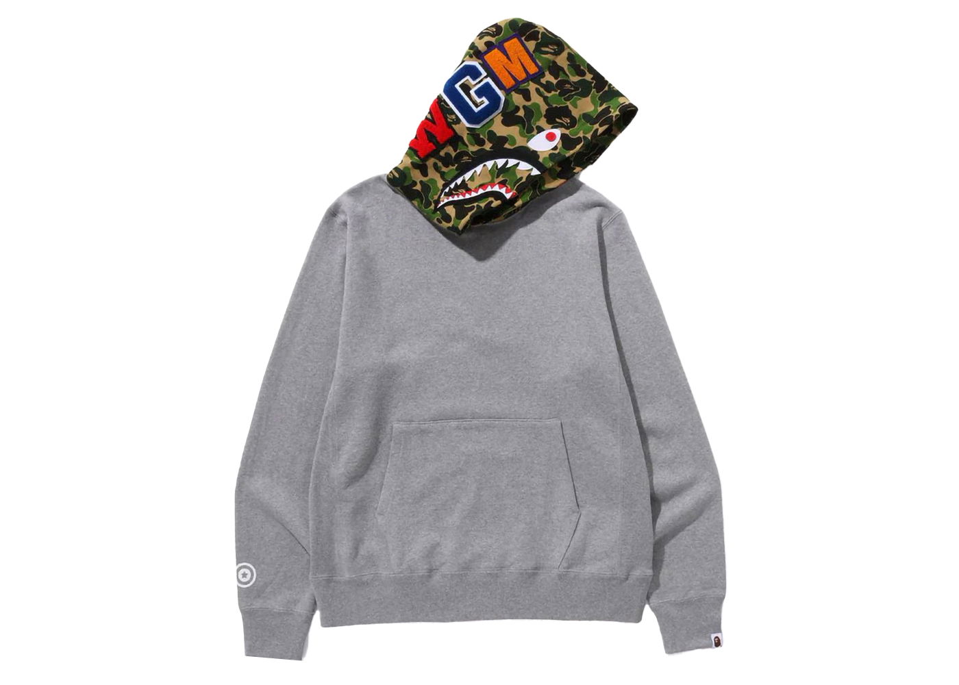 Mikina BAPE BAPE ABC Camo Shark Pullover Hoodie Gray Šedá | 1J80-114-006, 0