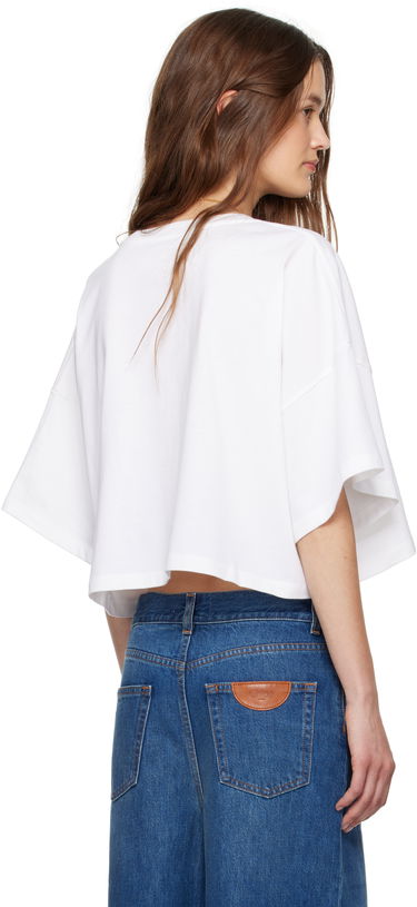 Crop Top CHLOÉ Chloe Oversized Cropped Logo T-Shirt Biela | CH25UJH09183, 2