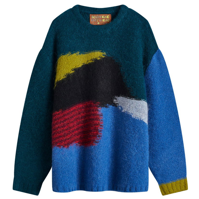 Sveter Brain Dead Box Knit Jumper Blue Large Modrá | W24O12004047-BL