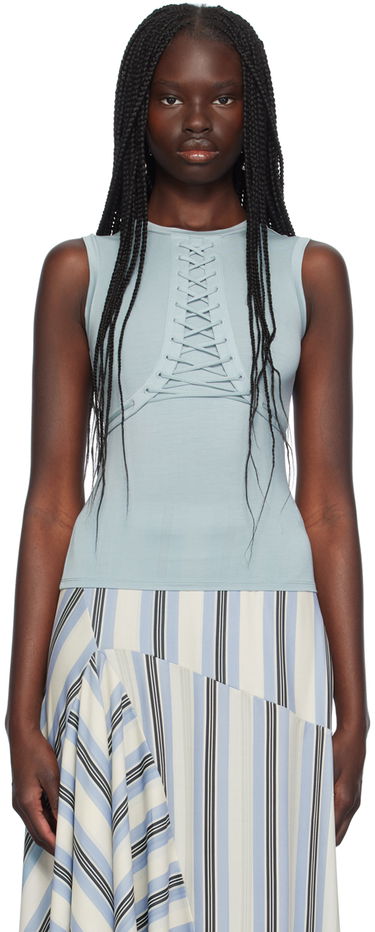 Tielko Miaou Miaou Zora Lace-Up Tank Top Modrá | 7127TJBAIR, 0