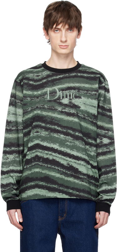 Tričko Dime Dime Brushstroke Long Sleeve T-Shirt Zelené | DIMESP257GRN, 0