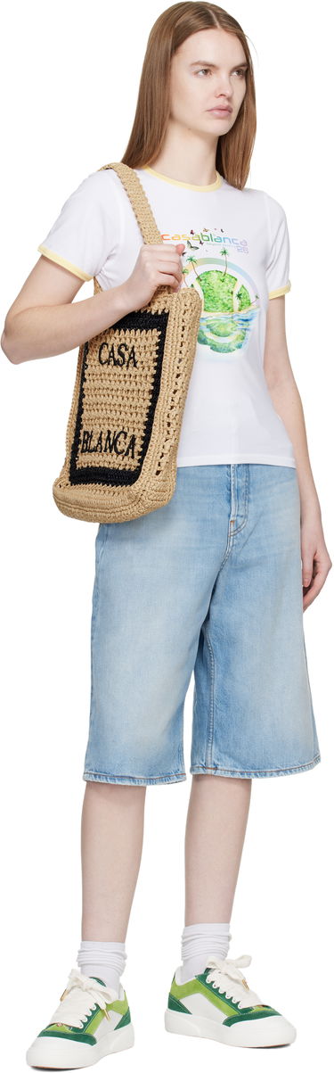 Tričko Casablanca Beyond Destiny Longline Ringer Short Sleeve T-shirt Biela | W-SP26-JTS-049-01, 3