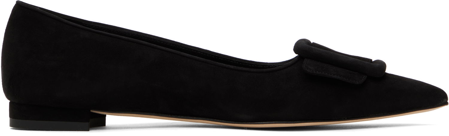 Oblečenie Manolo Blahnik Manolo Blahnik Maysale Suede Ballerina Flats Čierna | 322-2402, 0