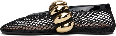 Starostlivosť o obuv Alaïa ALAÏA Fishnet Jewel Ballerina Flats Čierna | AA3A067TK062, 2
