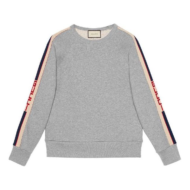 Sveter Gucci Side Sleeve Logo Sweatshirt Šedá | 522846-X9I97-1295