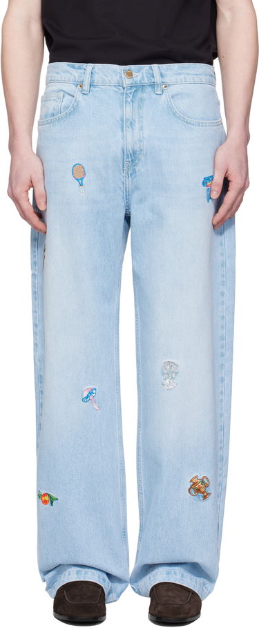 Džínsy Casablanca Casablanca Embroidered Motif Jeans Modrá | MPS25-TR-230-01, 0