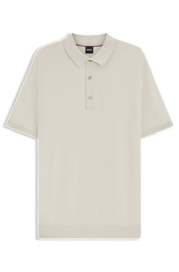 Polo tričko BOSS Regular-Fit Knit Polo Shirt Béžová | 50543148, 0