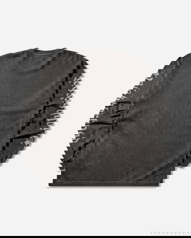 Tričko Neighborhood Washed Longsleeve T-Shirt with Skull Graphic and Gothic Sleeves Čierna | 252PCNH-LT15 BLACK, 2