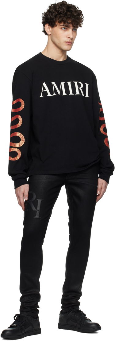 Tričko AMIRI Snake Print Longsleeve T-Shirt Čierna | AMJYTE1156, 3