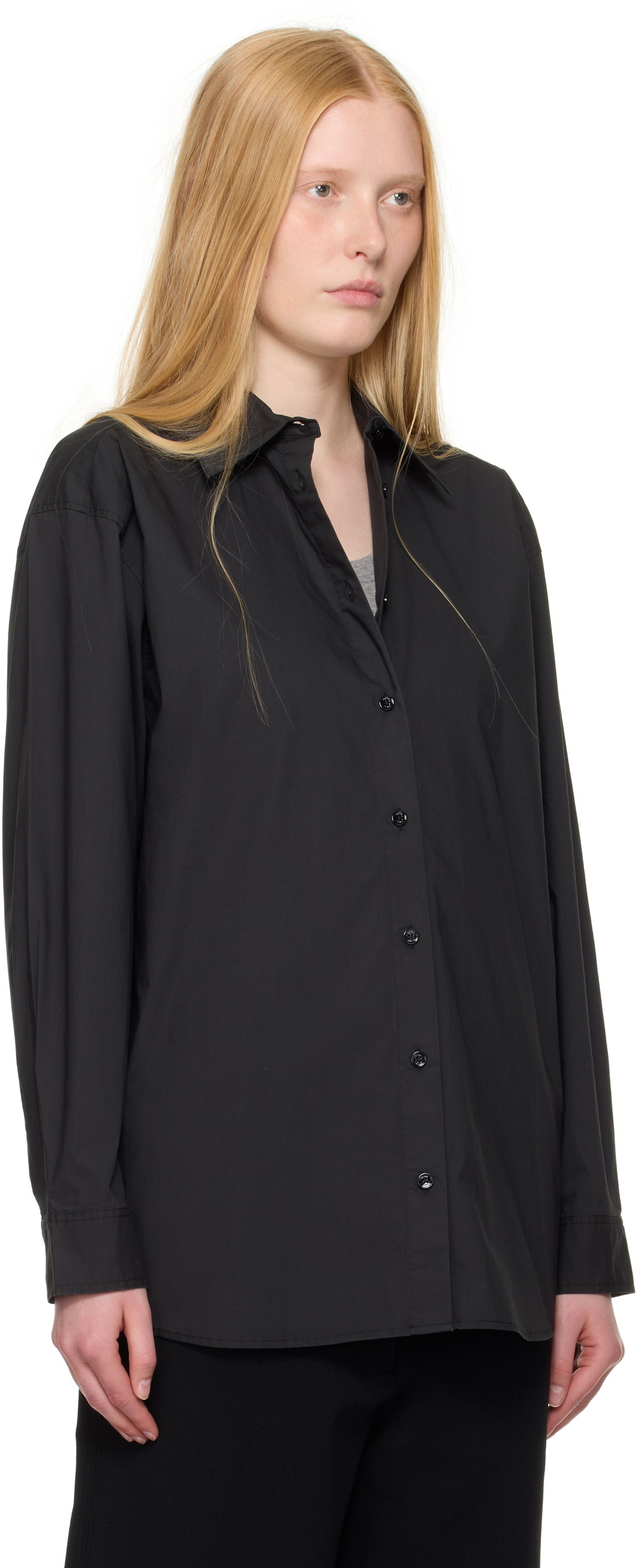 Košeľa TOTEME TOTEME Classic Tumbled Button-Down Shirt Čierna | 252-WRT0480-FB0415, 1
