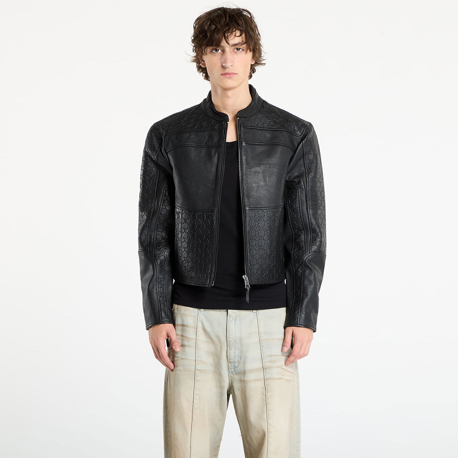Bunda DAILY PAPER Daily Paper Structured Leather Jacket Čierna | 2521019, 0