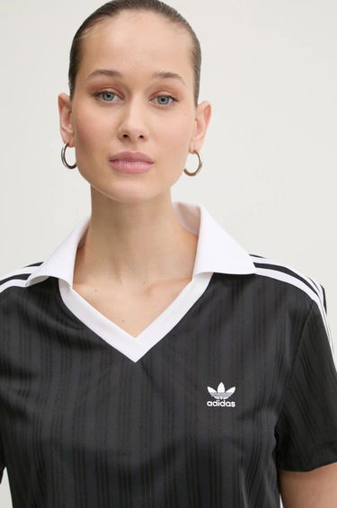 Crop Top adidas Originals Cropped Collared T-Shirt Čierna | JD2606, 3