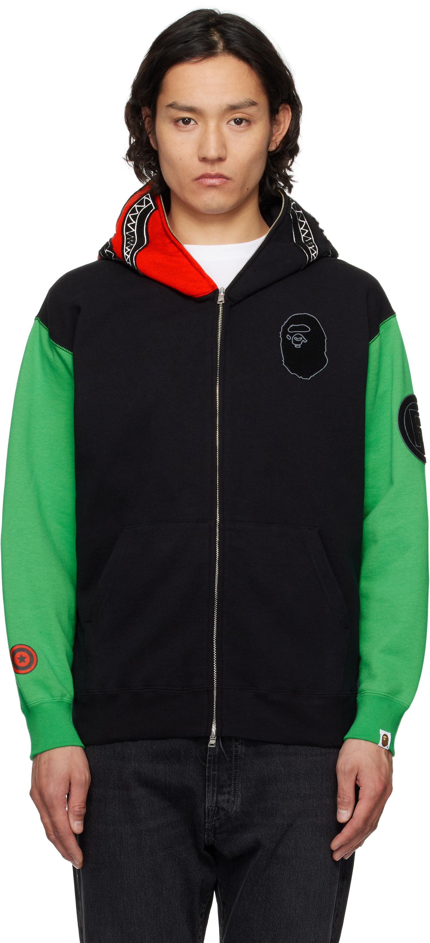 Mikina BAPE Shark Full Zip Hoodie Zelené | 001ZPK701308M, 0