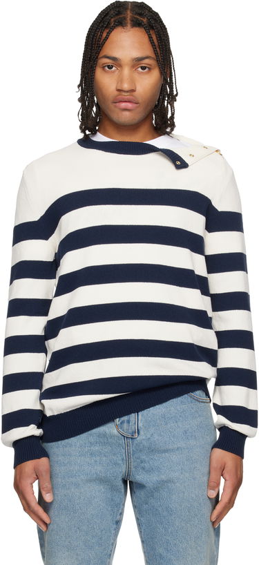 Sveter Balmain Buttoned Marinière Knit Sweater Rôznofarebný | FH0KD170KJ19, 0