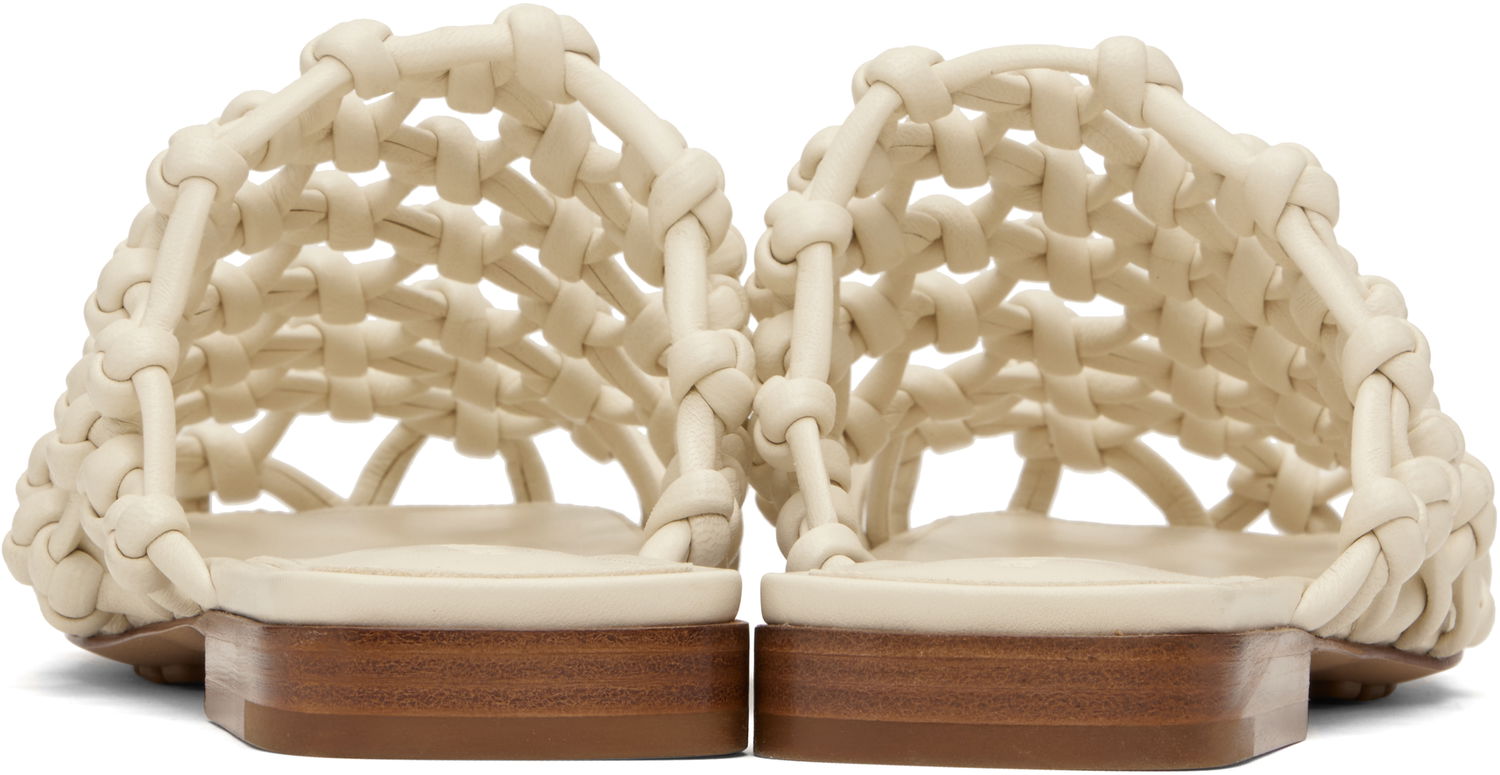 Tenisky a topánky Bottega Veneta Bottega Veneta Supple Lambskin Flat Sandals Biela | 827669 V3H60, 1