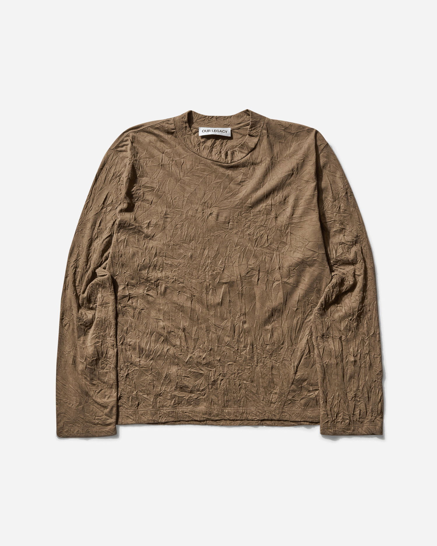 Tričko OUR LEGACY Big Longsleeve Crinkle T-Shirt Hnedá | M2256BOC 001, 0