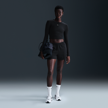 Crop Top Nike Sportswear Chill Knit Long Sleeve Cropped Top Čierna | HF5322-011, 2