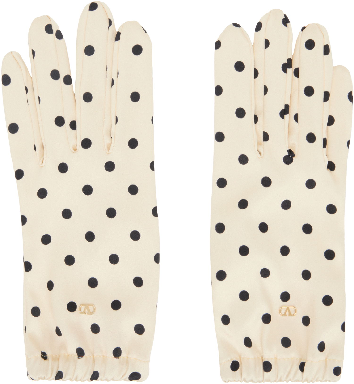 Rukavice Valentino Valentino Garavani VLogo Signature Polka Dot Silk Gloves Béžová | 6W0GD00HAEM, 0