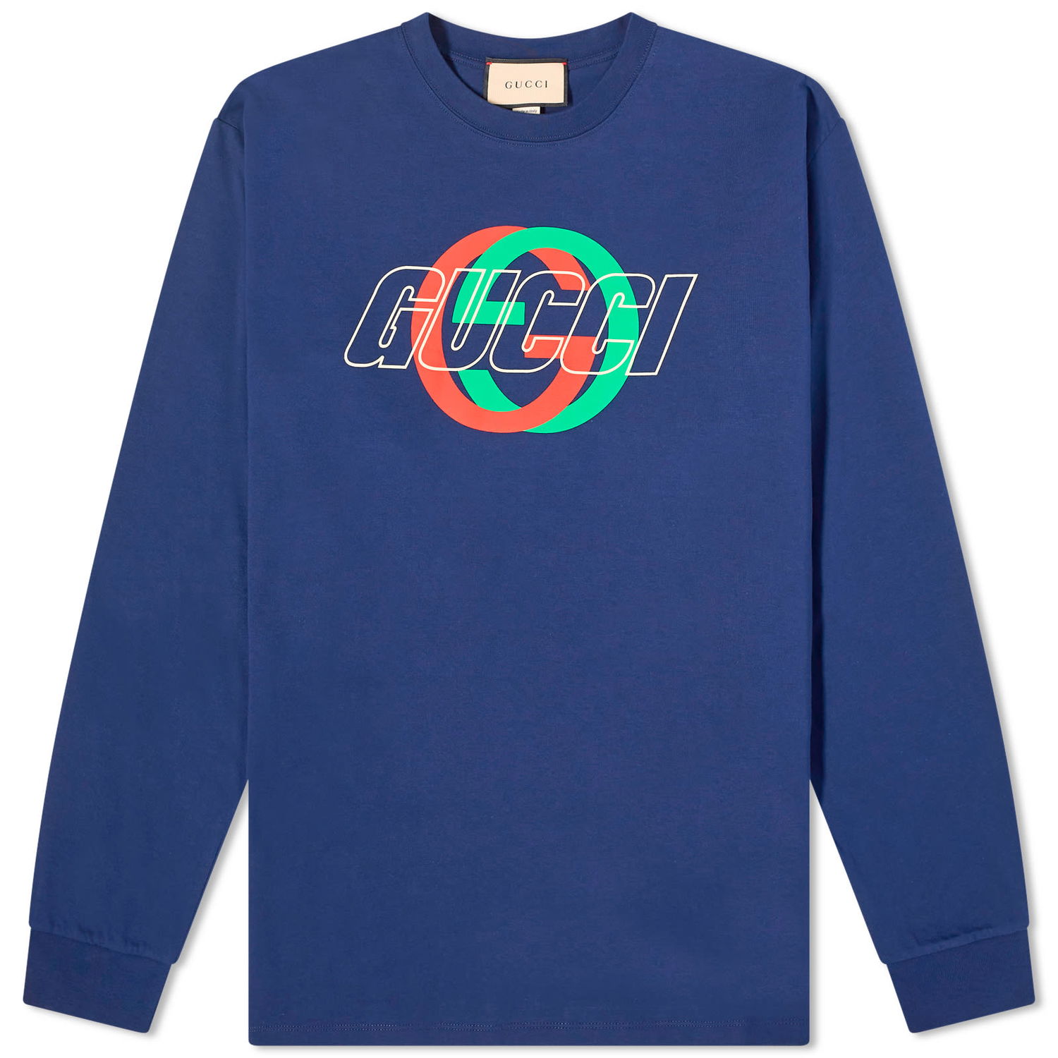 Sveter Gucci Interlocking Logo Crewneck Navy | 774304-XJGA4-4622, 0