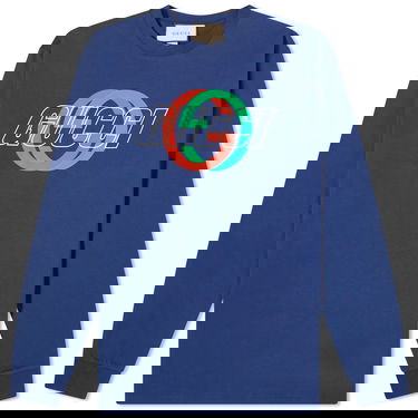 Sveter Gucci Interlocking Logo Crewneck Navy | 774304-XJGA4-4622, 0