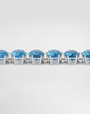 Náramok Dolce & Gabbana Anna Bracelet In 18-carat White Gold With Topazes And Diamonds Onesize Modrá | WBSB1GWTOP180001, 2