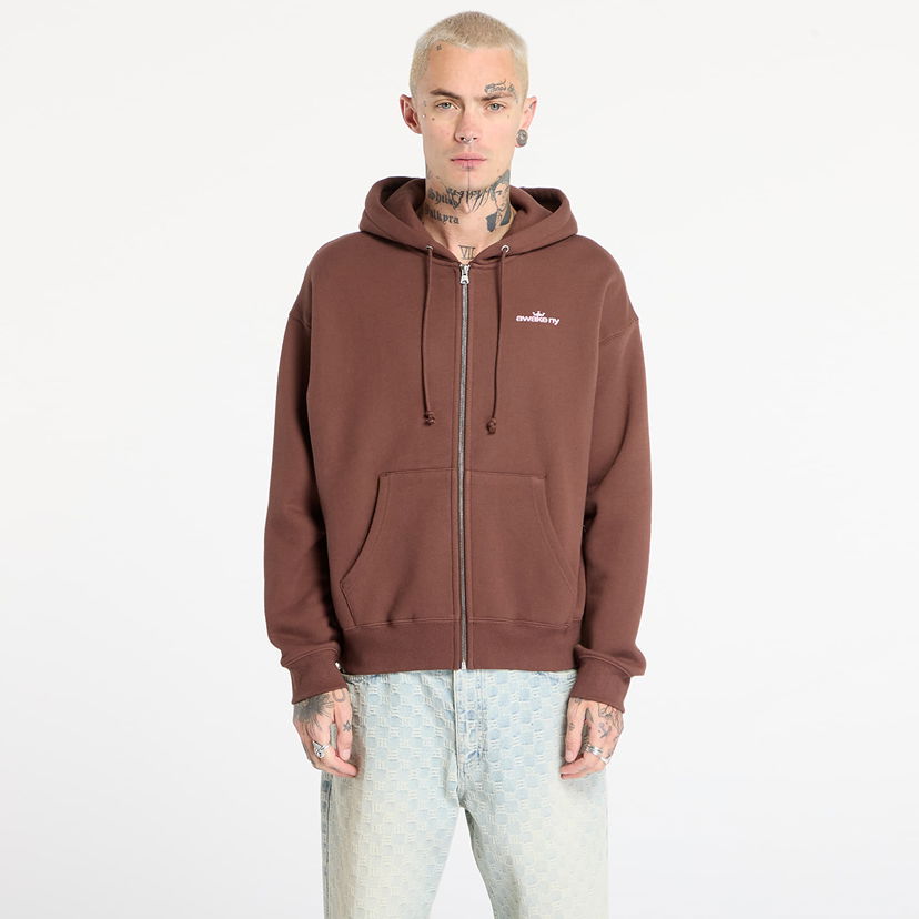 Mikina Awake NY Awake NY Crown Logo Full-Zip Hoodie Hnedá | AWK-FW25-HD003-BRN