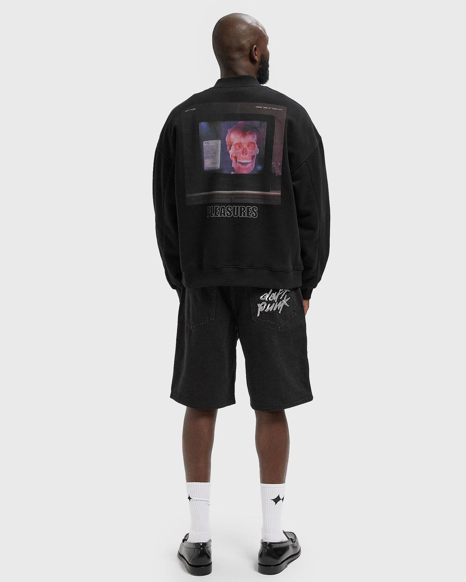 Mikina Pleasures Daft Punk Primetime Quarter Zip Sweatshirt Čierna | P25DP006-BLACK, 1