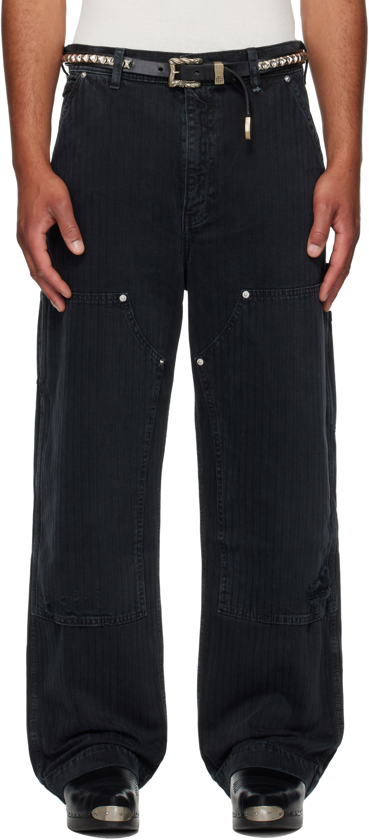Nohavice Enfants Riches Déprimés Double Knee Denim Trousers by Enfants Riches Déprimés Čierna | 050-410, 0