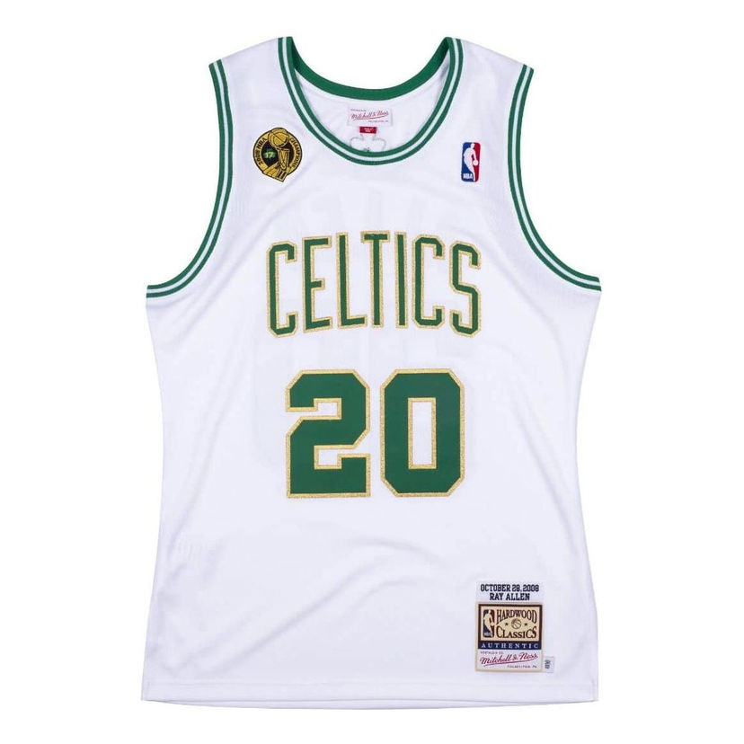 Dres Mitchell & Ness NBA Boston Celtics Ray Allen Authentic Jersey Biela | AJY4LG19025-BCEWHIT08RAL