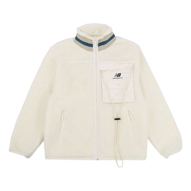 Bunda New Balance Stand Collar Lambswool Fleece Jacket Biela | AMJ13393-MSU