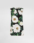 Dolce & Gabbana Sleeveless Gardenia Print Charmeuse Top
