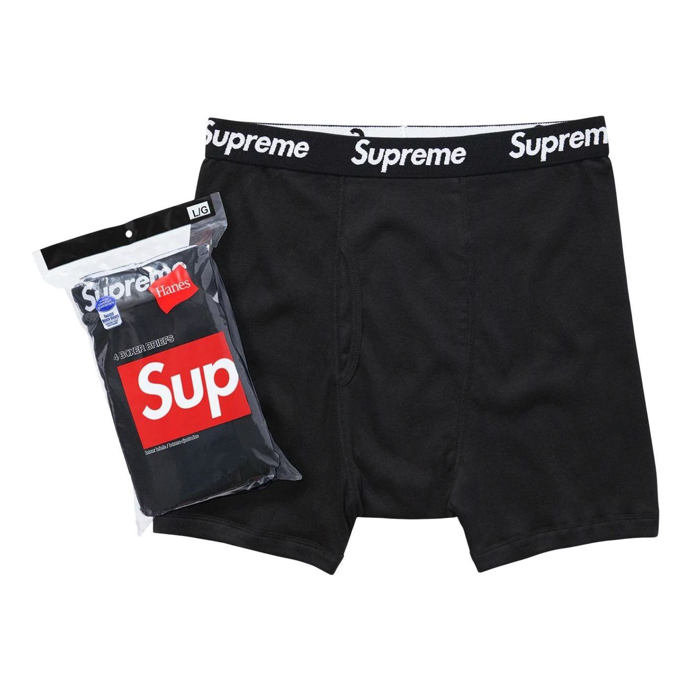 Boxerky Supreme Boxer Briefs 4 Pack by Hanes Čierna | SUP-FW24-023-BK, 0