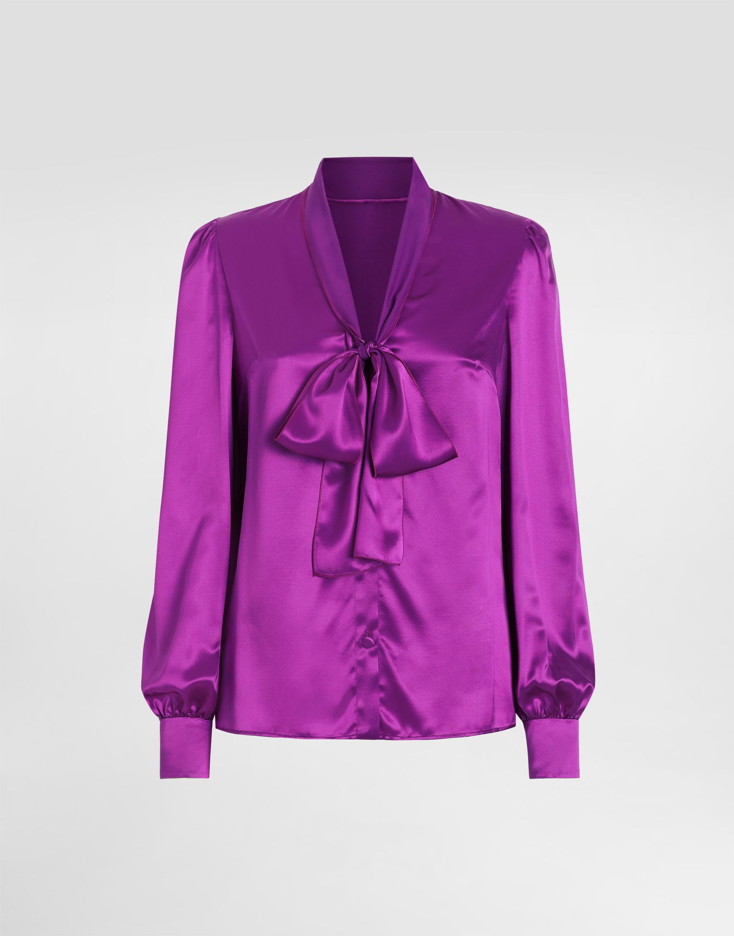 Košeľa Dolce & Gabbana Satin Shirt With Pussy-bow Fialová | F5T17TFU1AUR0718, 0