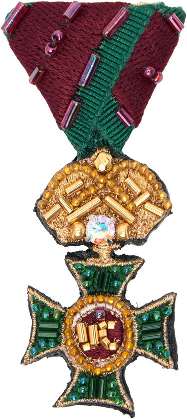 Spona UNDERCOVER UNDERCOVER Embroidered Beaded Cross Brooch Rôznofarebný | UC2E1X04, 0