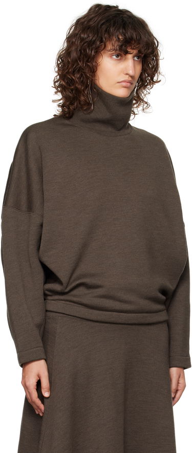 Sveter LEMAIRE Lemaire High Neck Sweatshirt Hnedá | TO1286 LJ1020, 1