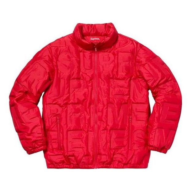 Prešívaná bunda Supreme Logo Embossed Puffy Jacket Červená | SUP-SS19-017, 0